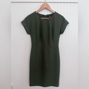 J Crew Dolman Dress in Double-Serge Wool - Heather Evergreen